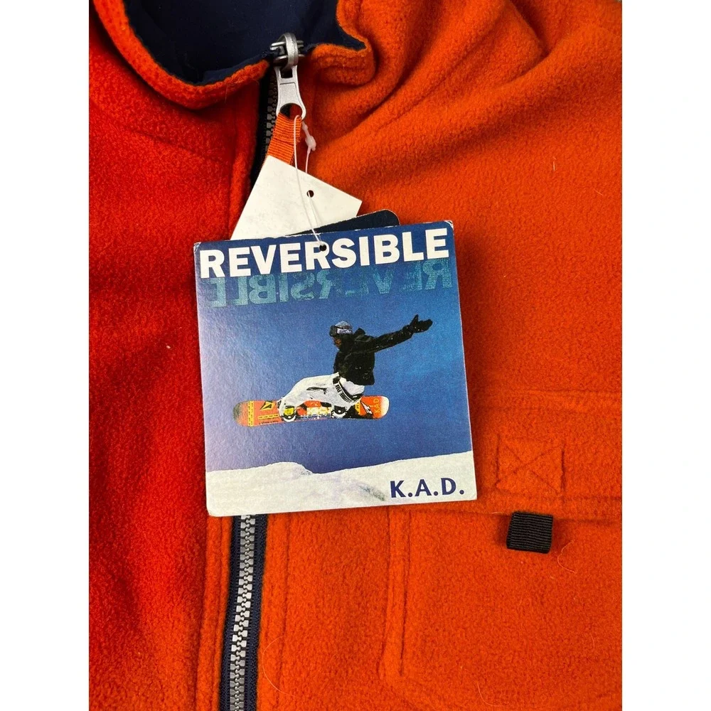 JC Penney Vest Mens Large Vintage 1985 Reversible Hunting Jacket Orange and Blue